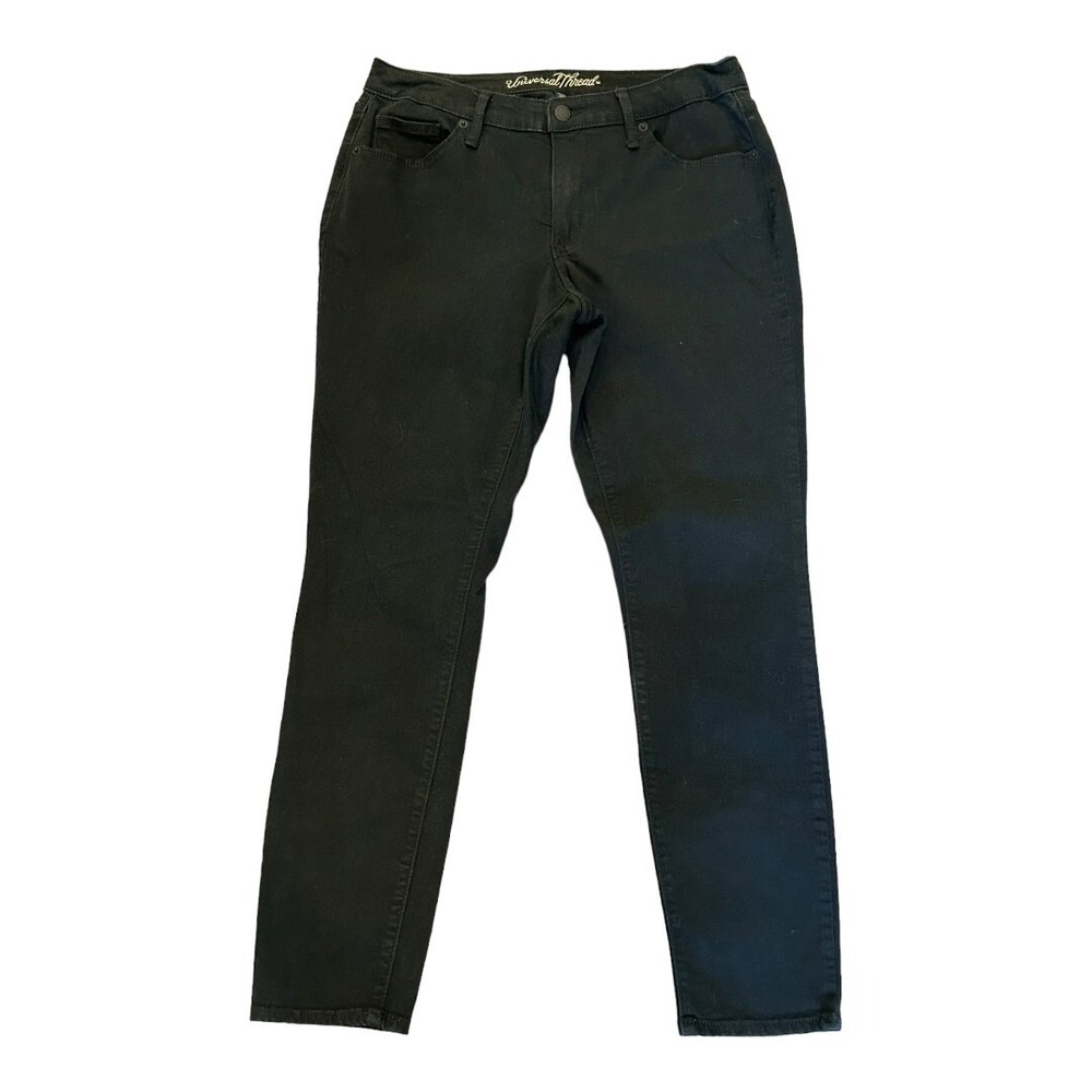 Universal Thread Curvy Skinny Jeans Womens 10/30R Black Mid Rise 5-Pocket Denim